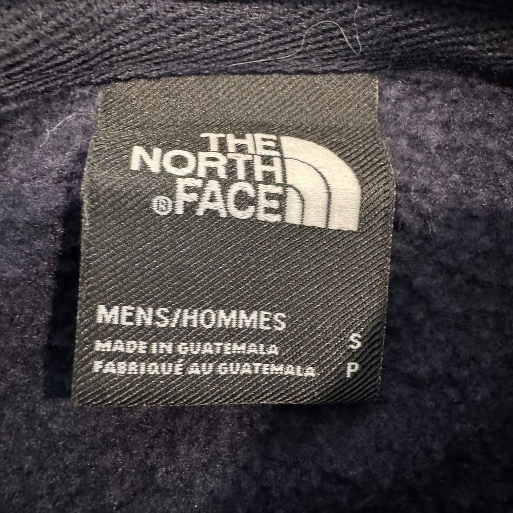 The North Face Mens Navy Blue Graphic Logo Fleece Hoodie Small Patriotic Pattern - Picture 3 of 8